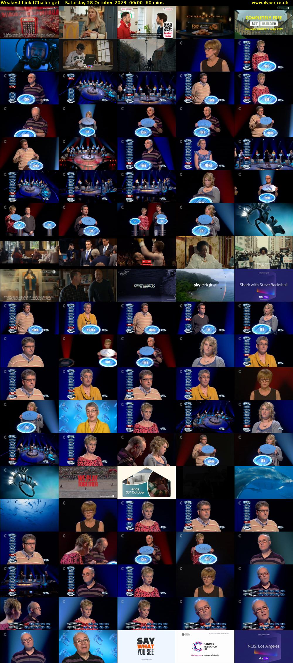 Weakest Link (Challenge) Saturday 28 October 2023 00:00 - 01:00