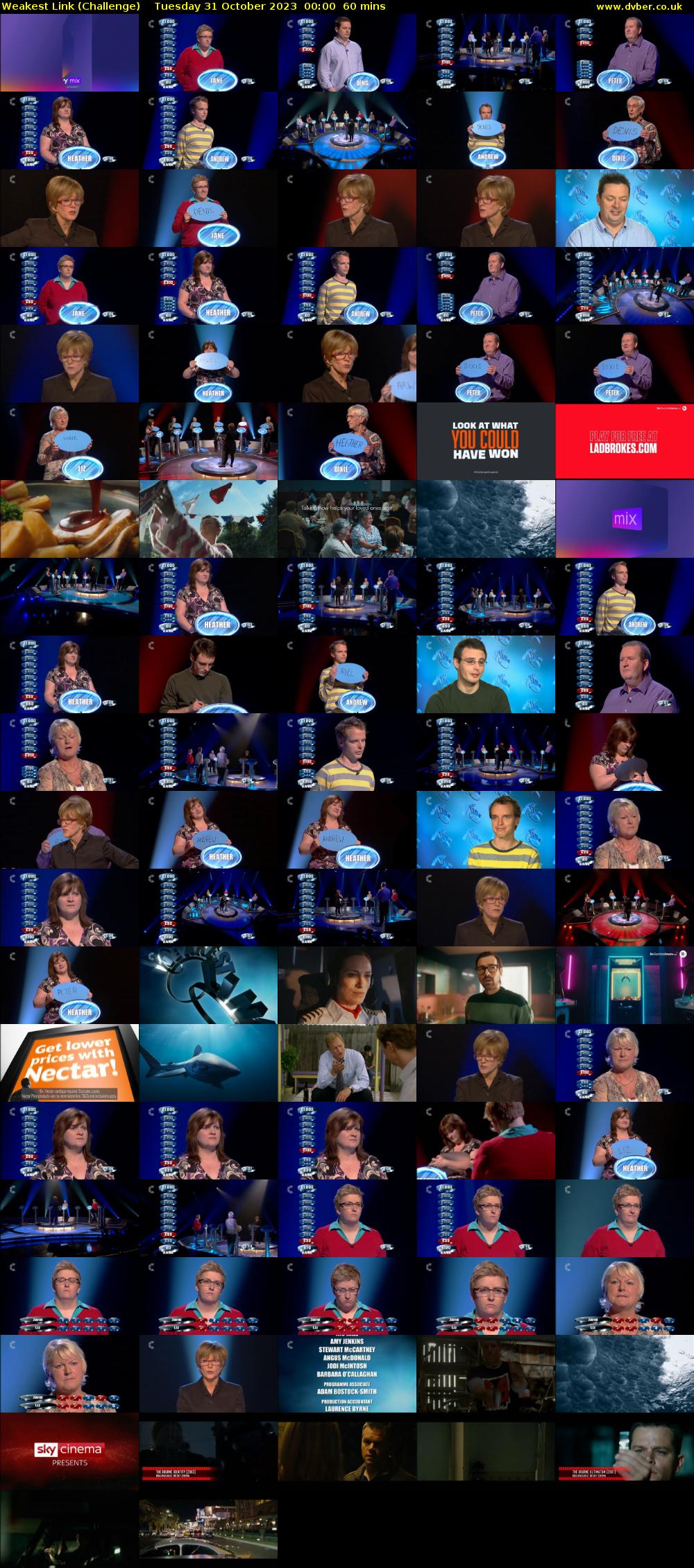 Weakest Link (Challenge) Tuesday 31 October 2023 00:00 - 01:00