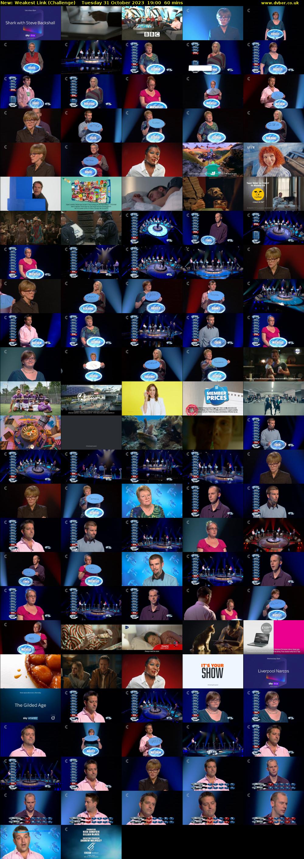 Weakest Link (Challenge) Tuesday 31 October 2023 19:00 - 20:00