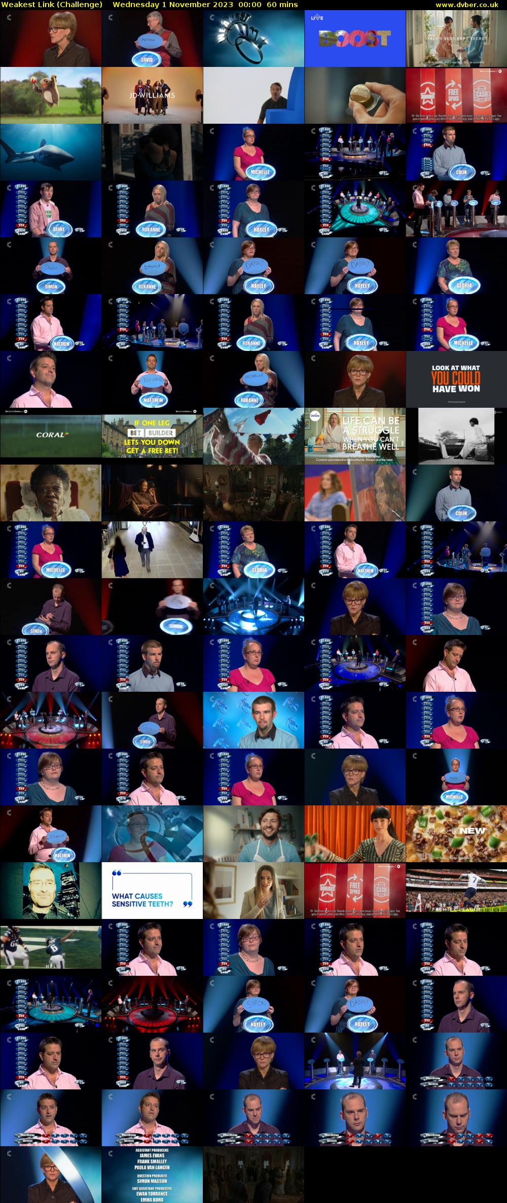 Weakest Link (Challenge) Wednesday 1 November 2023 00:00 - 01:00
