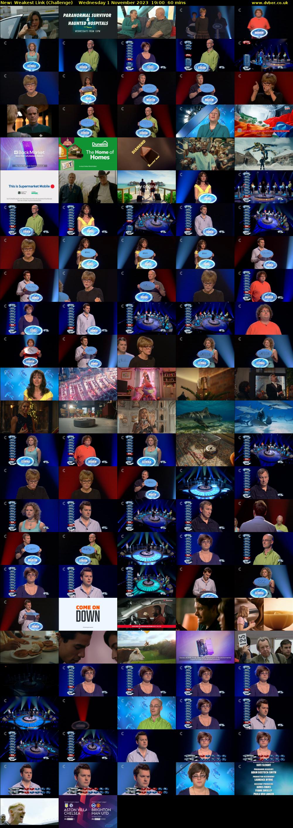 Weakest Link (Challenge) Wednesday 1 November 2023 19:00 - 20:00