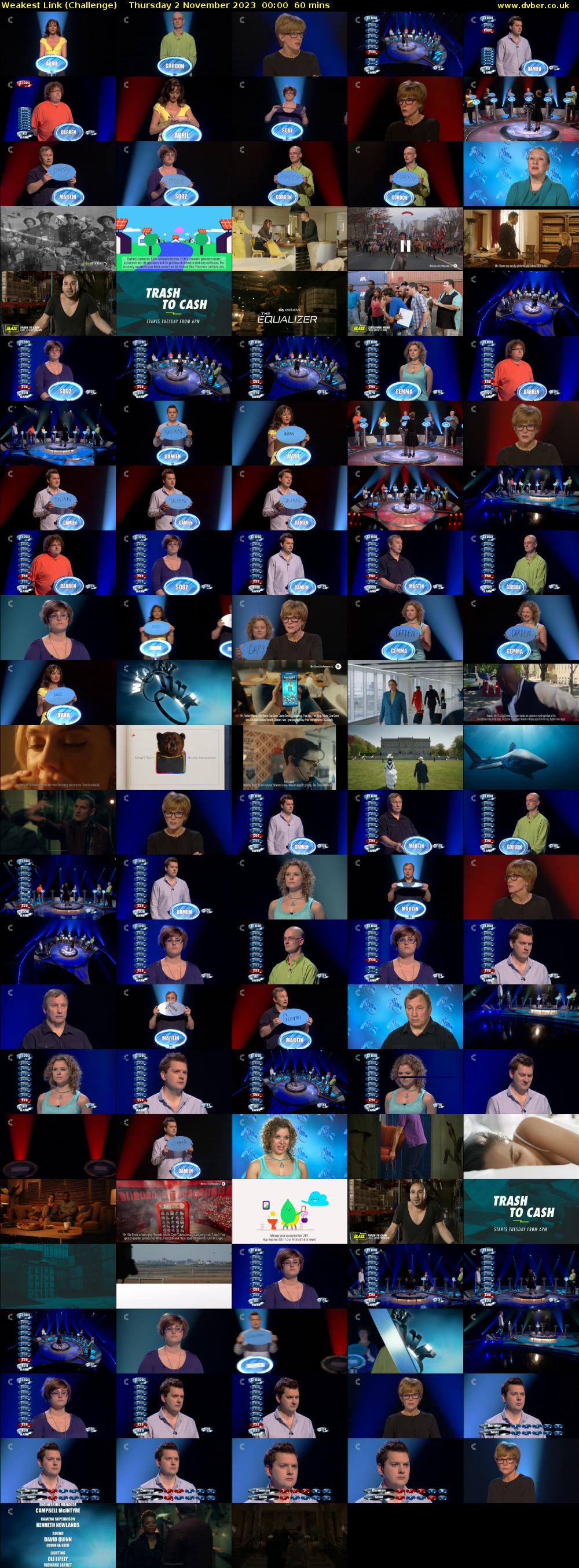 Weakest Link (Challenge) Thursday 2 November 2023 00:00 - 01:00
