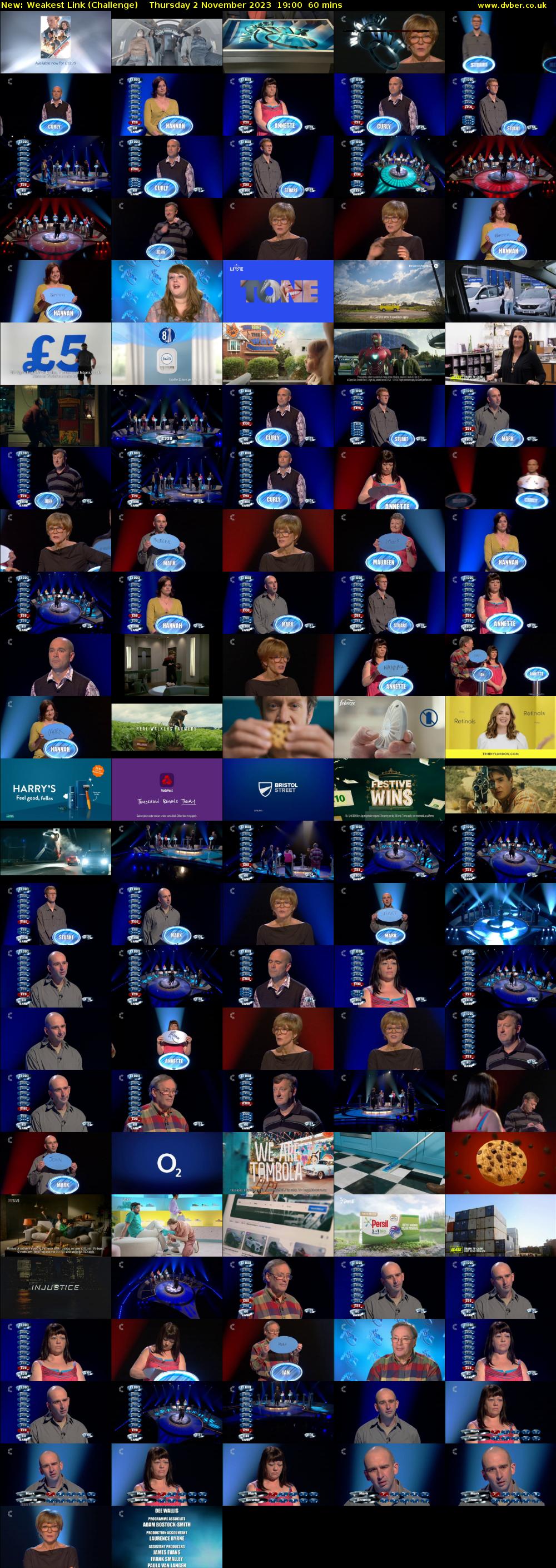 Weakest Link (Challenge) Thursday 2 November 2023 19:00 - 20:00