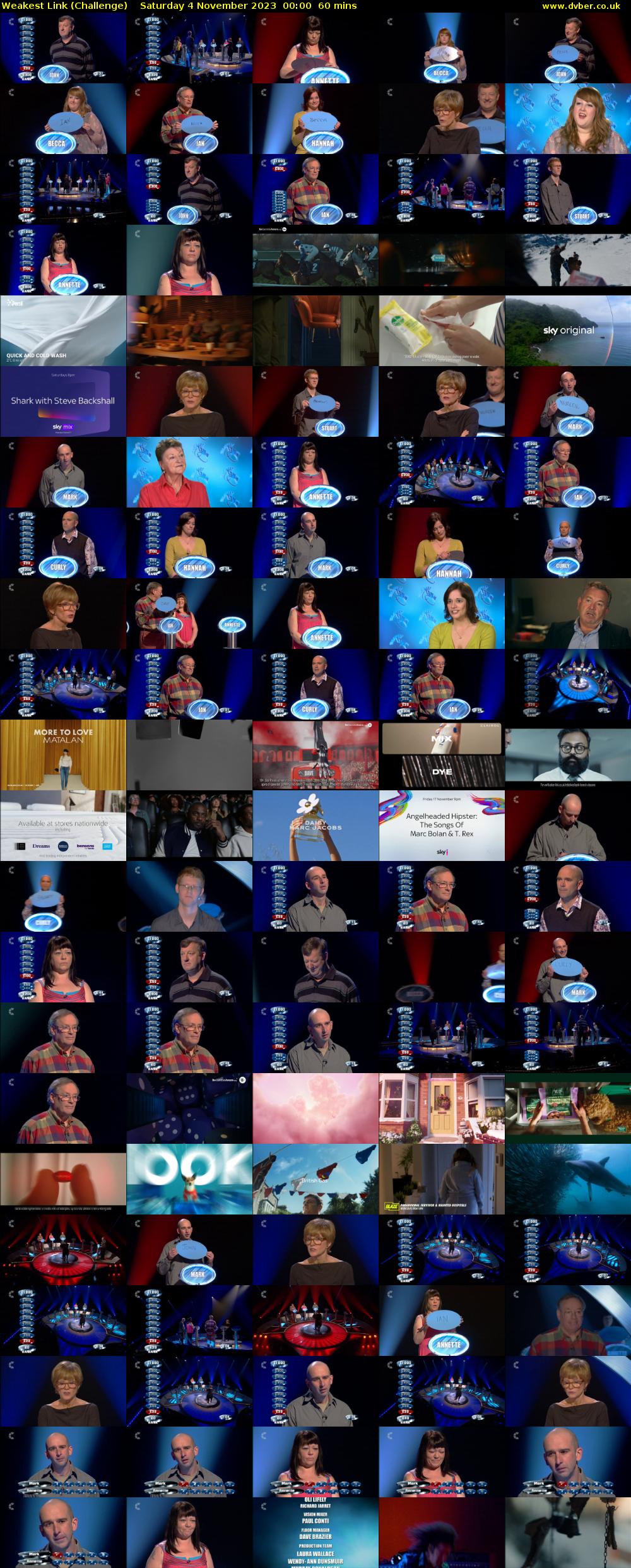 Weakest Link (Challenge) Saturday 4 November 2023 00:00 - 01:00
