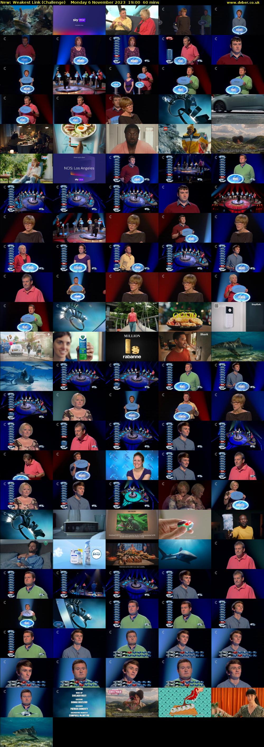 Weakest Link (Challenge) Monday 6 November 2023 19:00 - 20:00