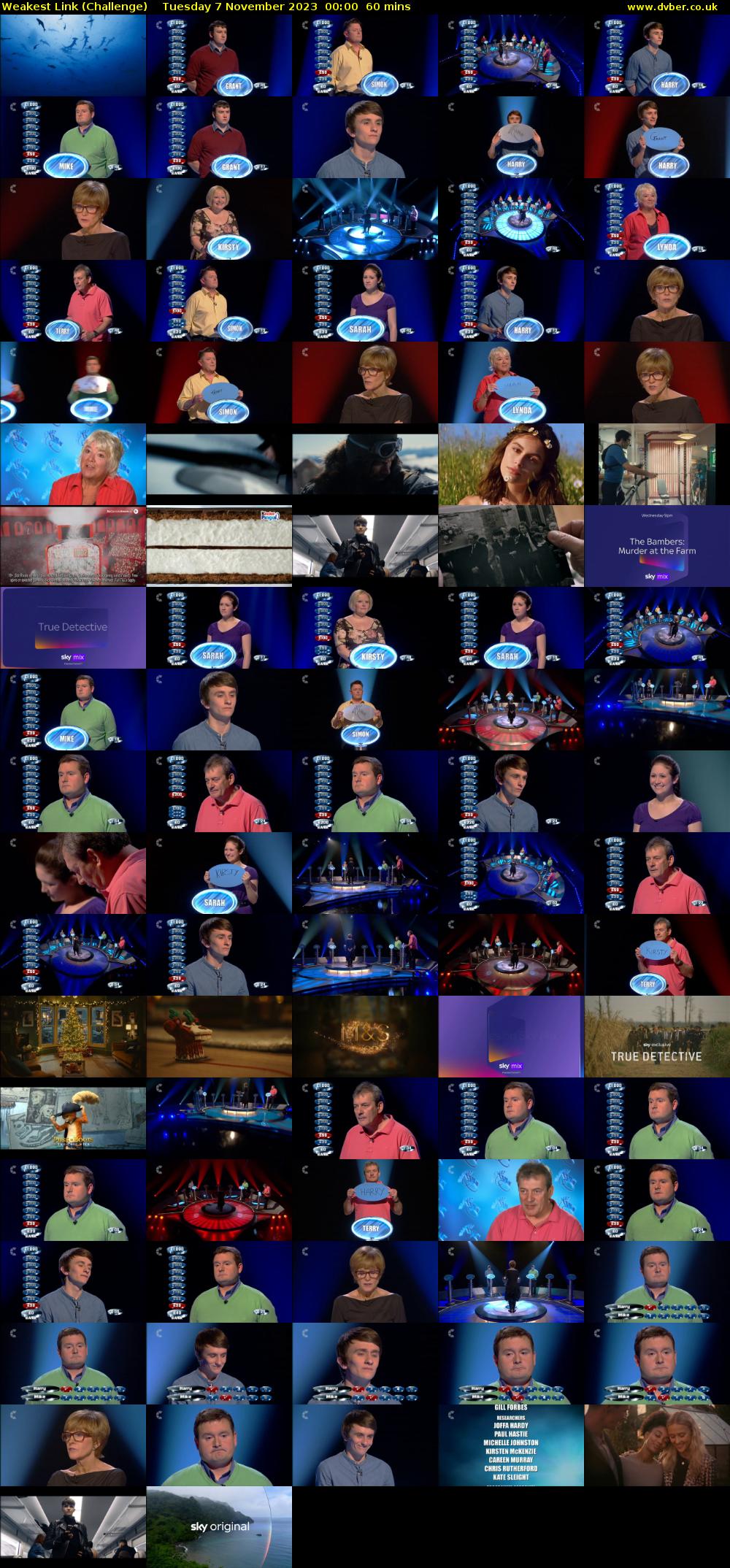 Weakest Link (Challenge) Tuesday 7 November 2023 00:00 - 01:00