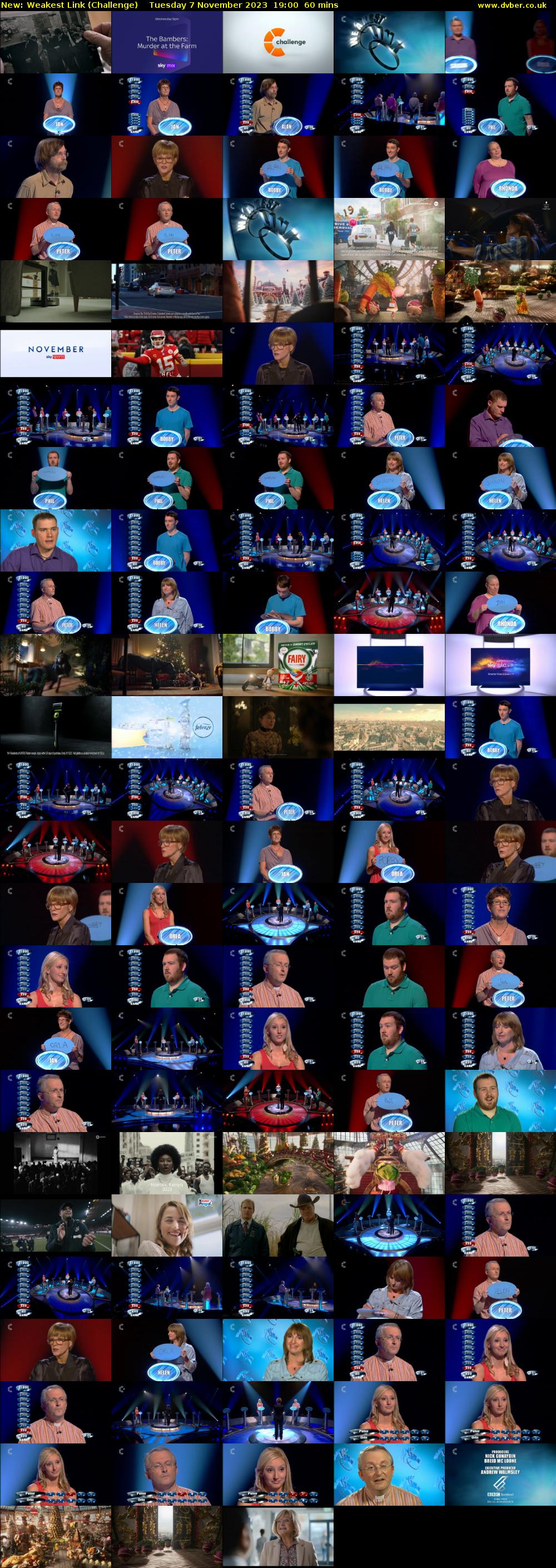 Weakest Link (Challenge) Tuesday 7 November 2023 19:00 - 20:00