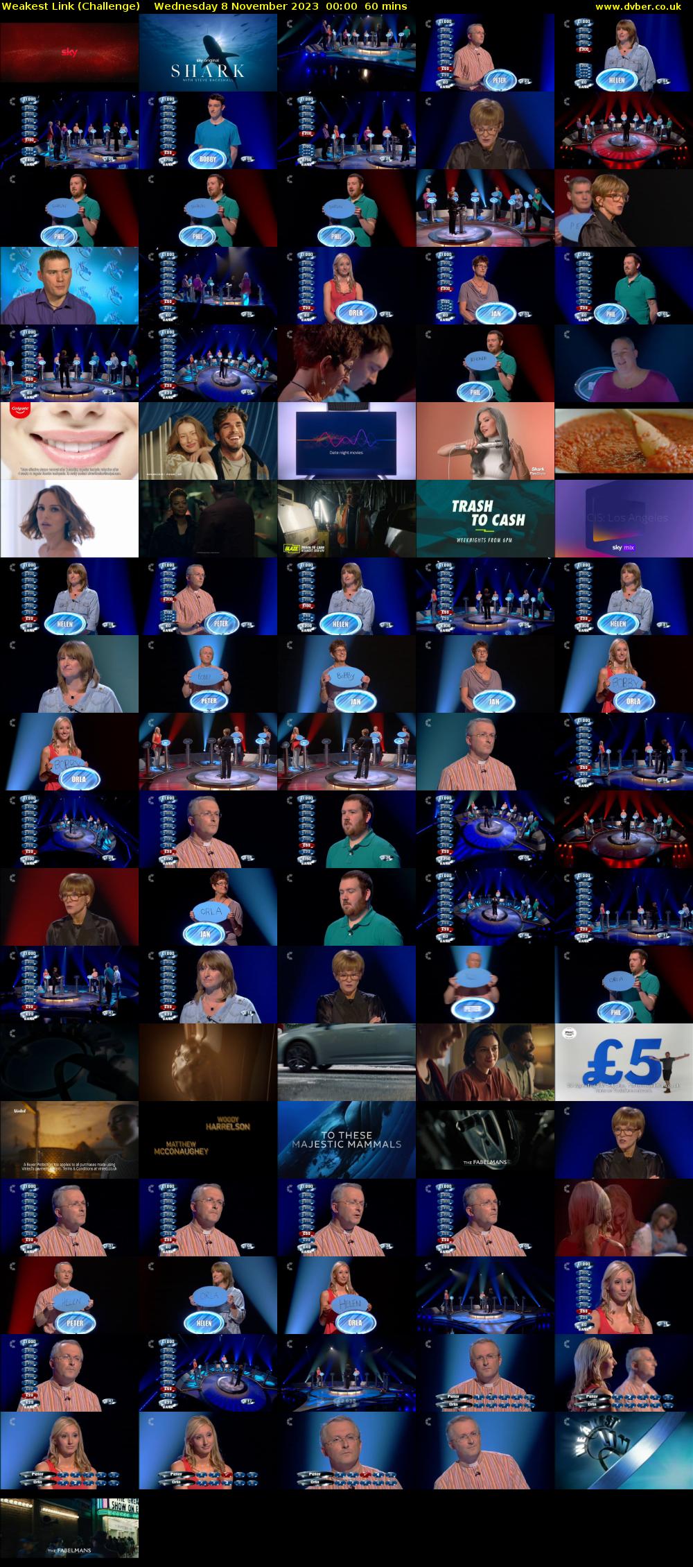 Weakest Link (Challenge) Wednesday 8 November 2023 00:00 - 01:00