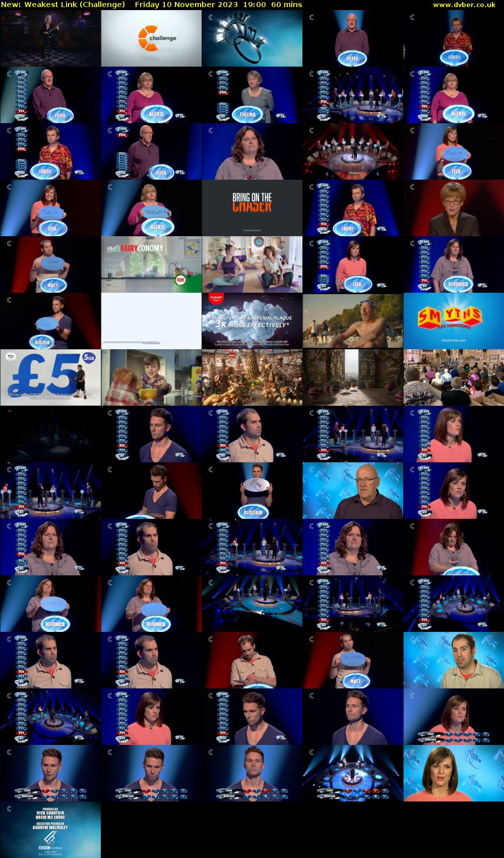 Weakest Link (Challenge) Friday 10 November 2023 19:00 - 20:00