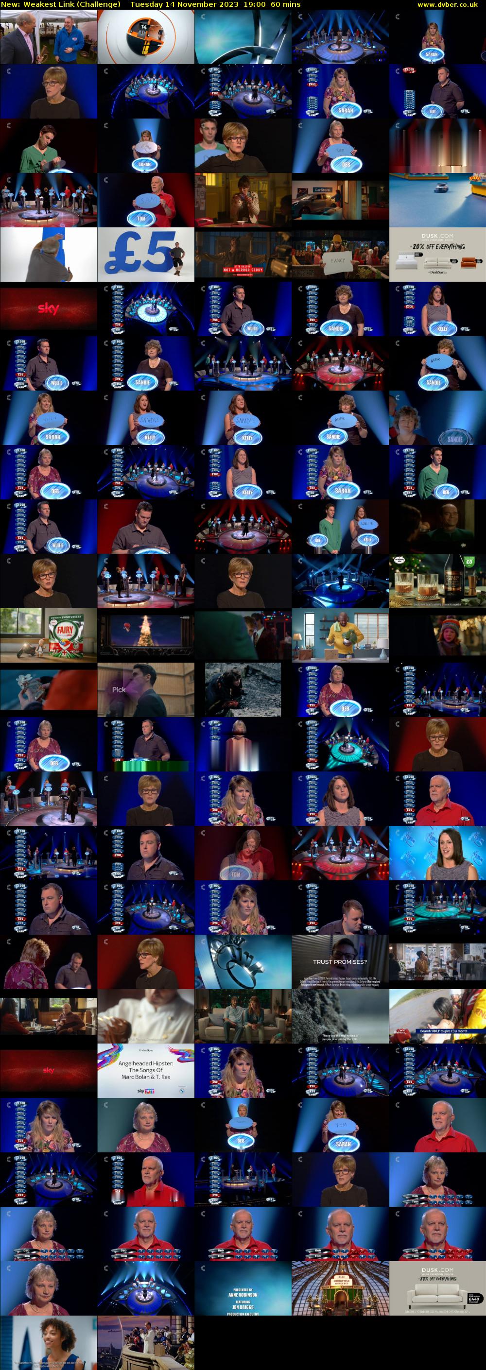 Weakest Link (Challenge) Tuesday 14 November 2023 19:00 - 20:00