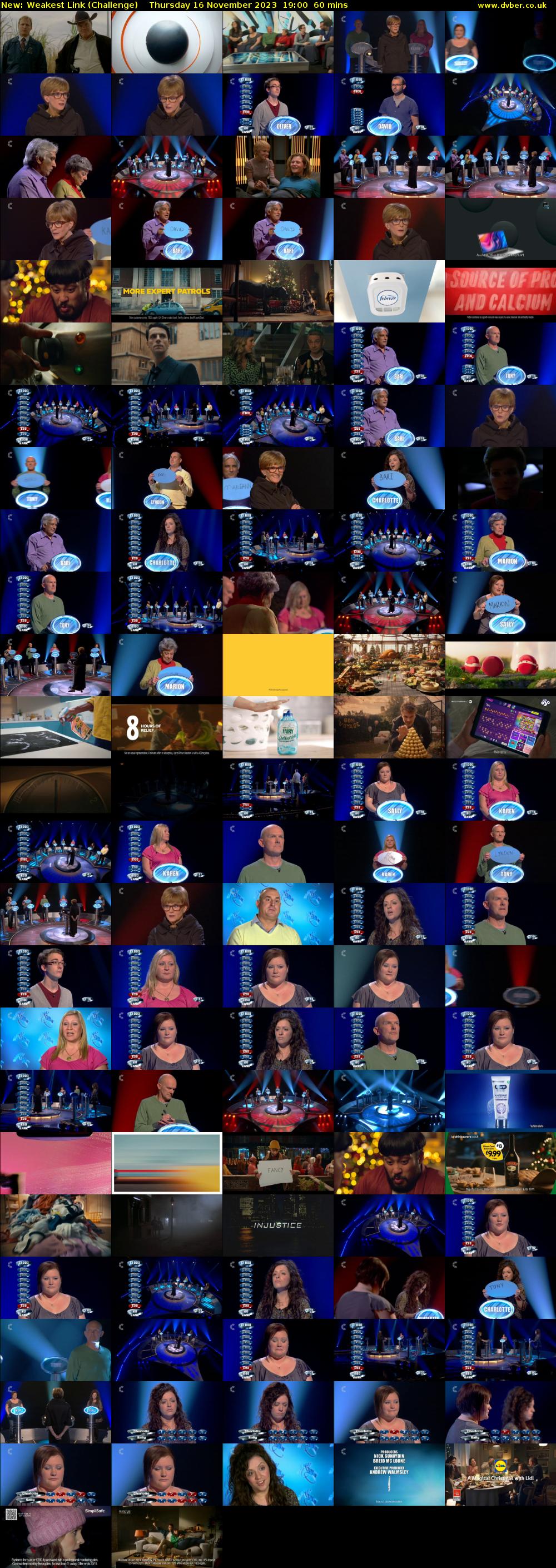 Weakest Link (Challenge) Thursday 16 November 2023 19:00 - 20:00