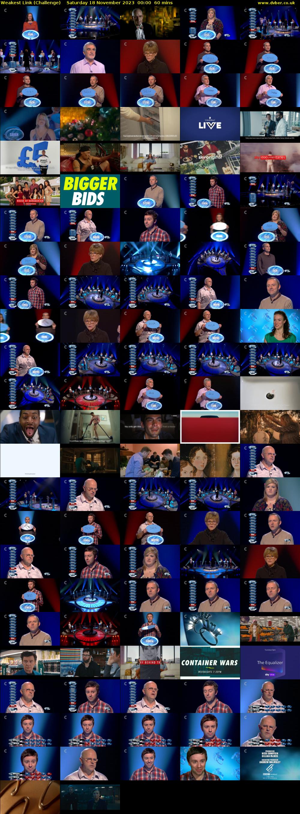 Weakest Link (Challenge) Saturday 18 November 2023 00:00 - 01:00