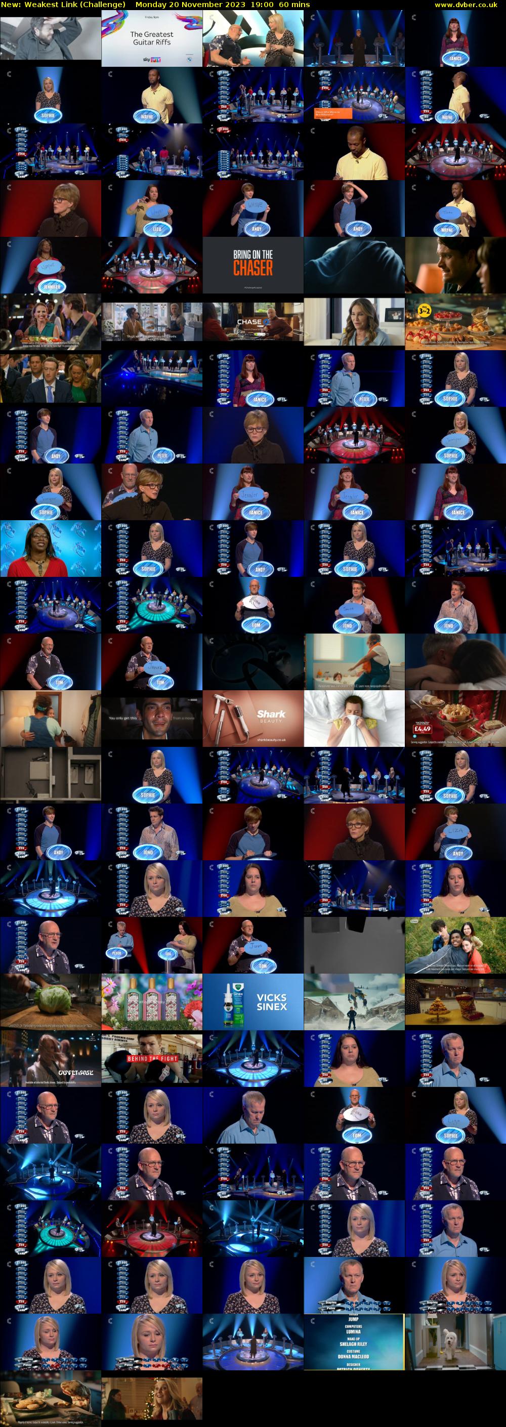 Weakest Link (Challenge) Monday 20 November 2023 19:00 - 20:00