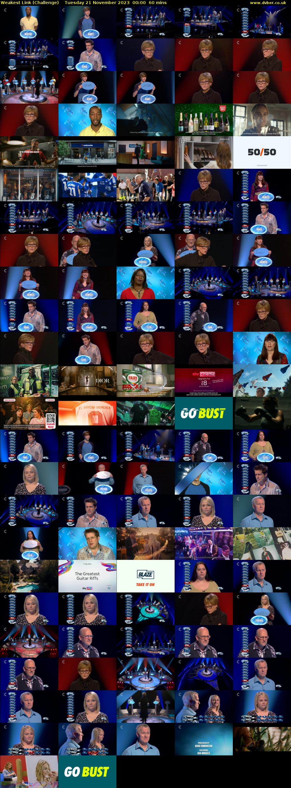 Weakest Link (Challenge) Tuesday 21 November 2023 00:00 - 01:00