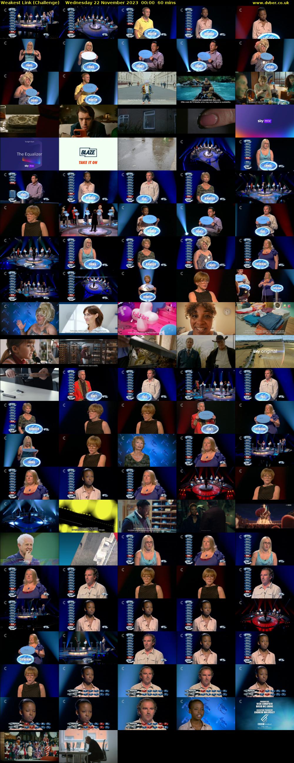 Weakest Link (Challenge) Wednesday 22 November 2023 00:00 - 01:00