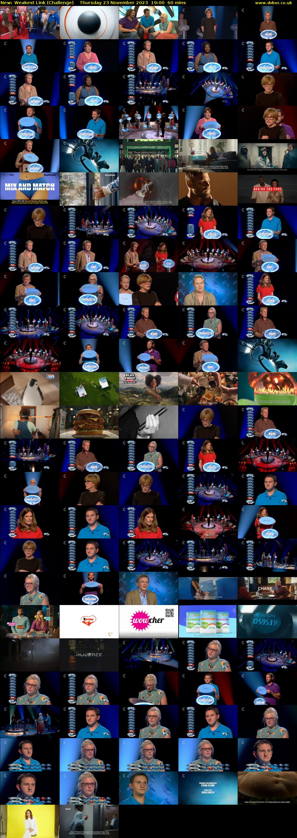 Weakest Link (Challenge) Thursday 23 November 2023 19:00 - 20:00