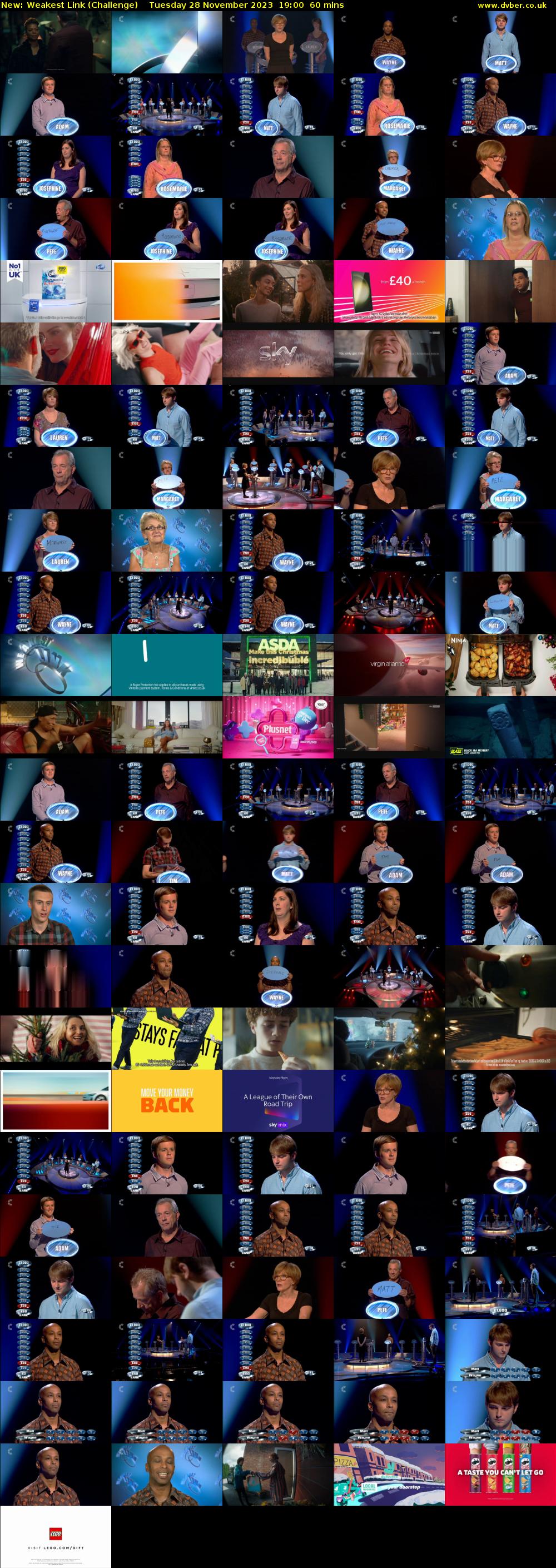 Weakest Link (Challenge) Tuesday 28 November 2023 19:00 - 20:00
