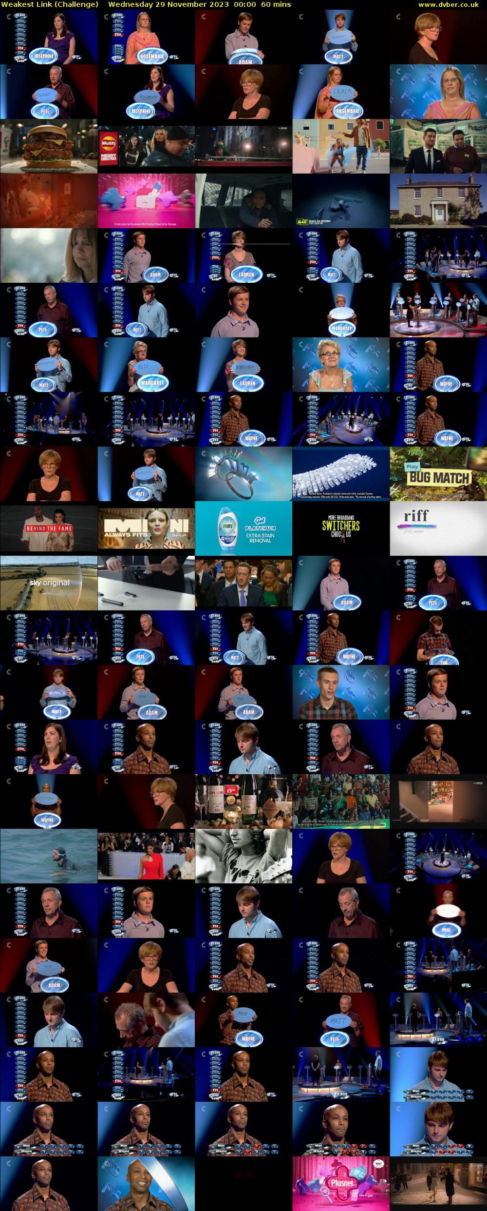 Weakest Link (Challenge) Wednesday 29 November 2023 00:00 - 01:00