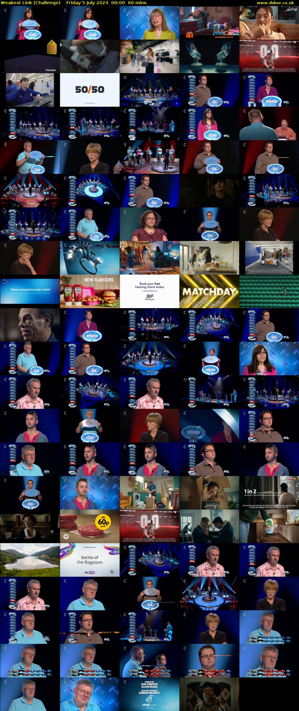 Weakest Link (Challenge) Friday 5 July 2024 00:00 - 01:00
