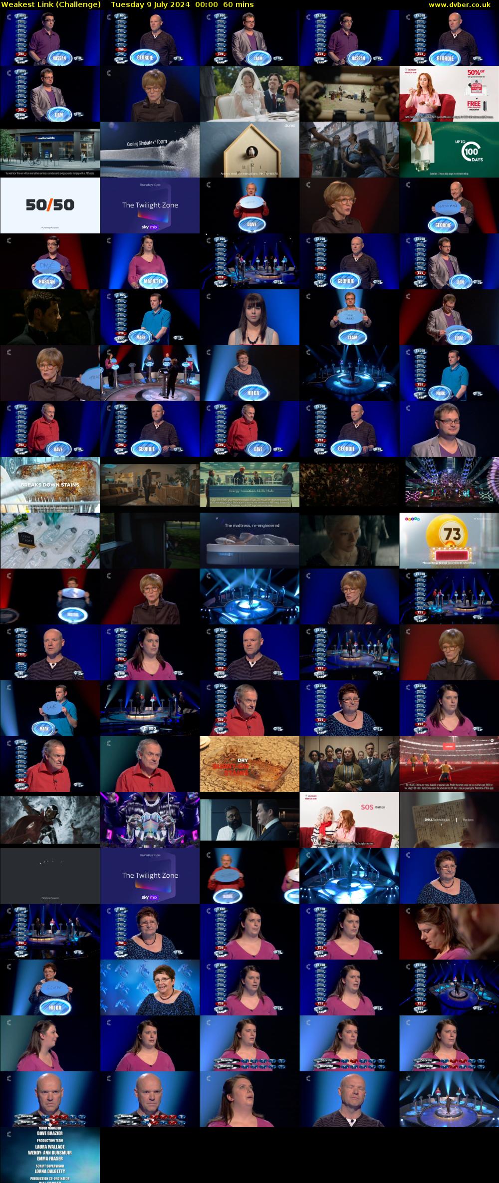 Weakest Link (Challenge) Tuesday 9 July 2024 00:00 - 01:00
