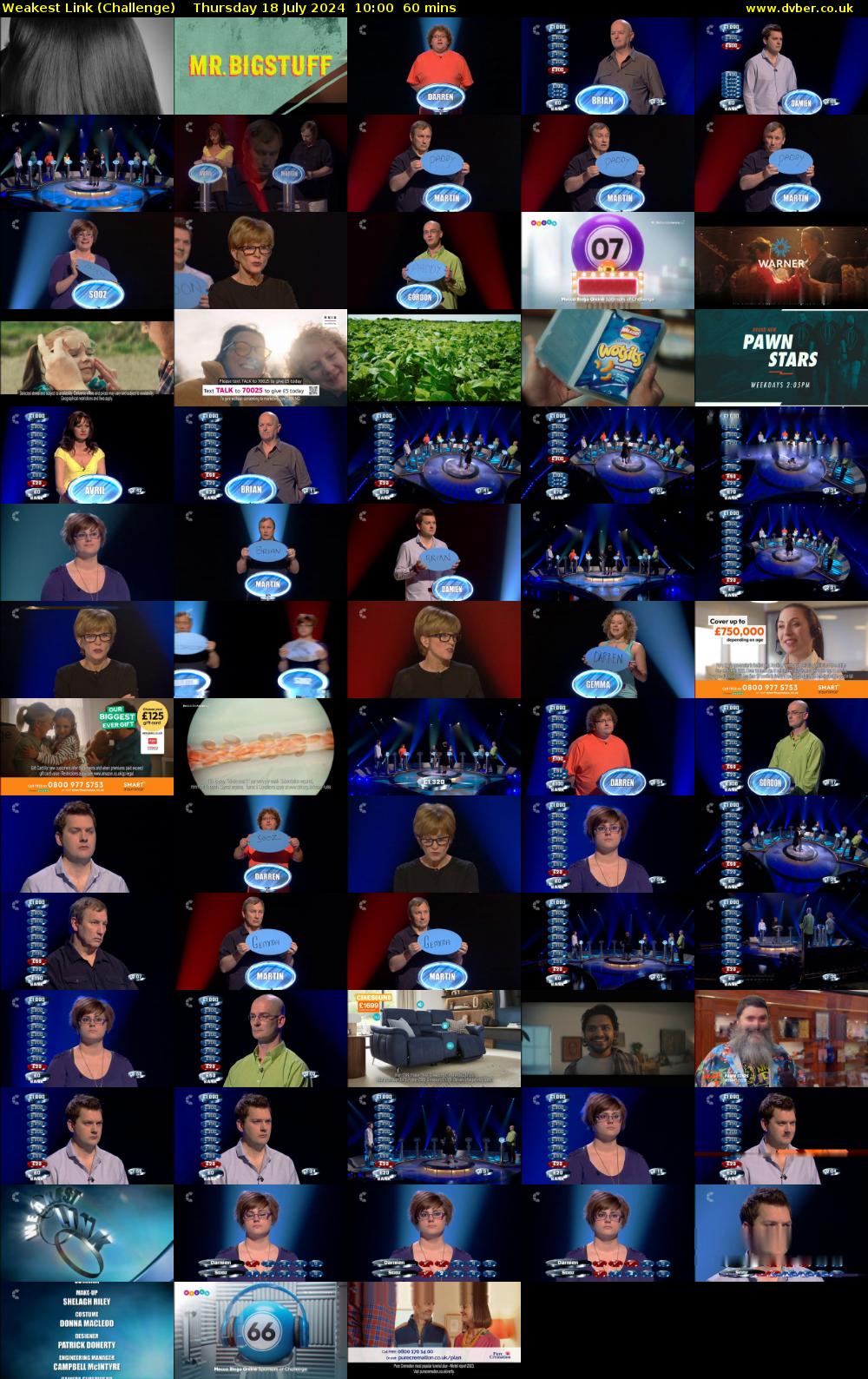 Weakest Link (Challenge) Thursday 18 July 2024 10:00 - 11:00
