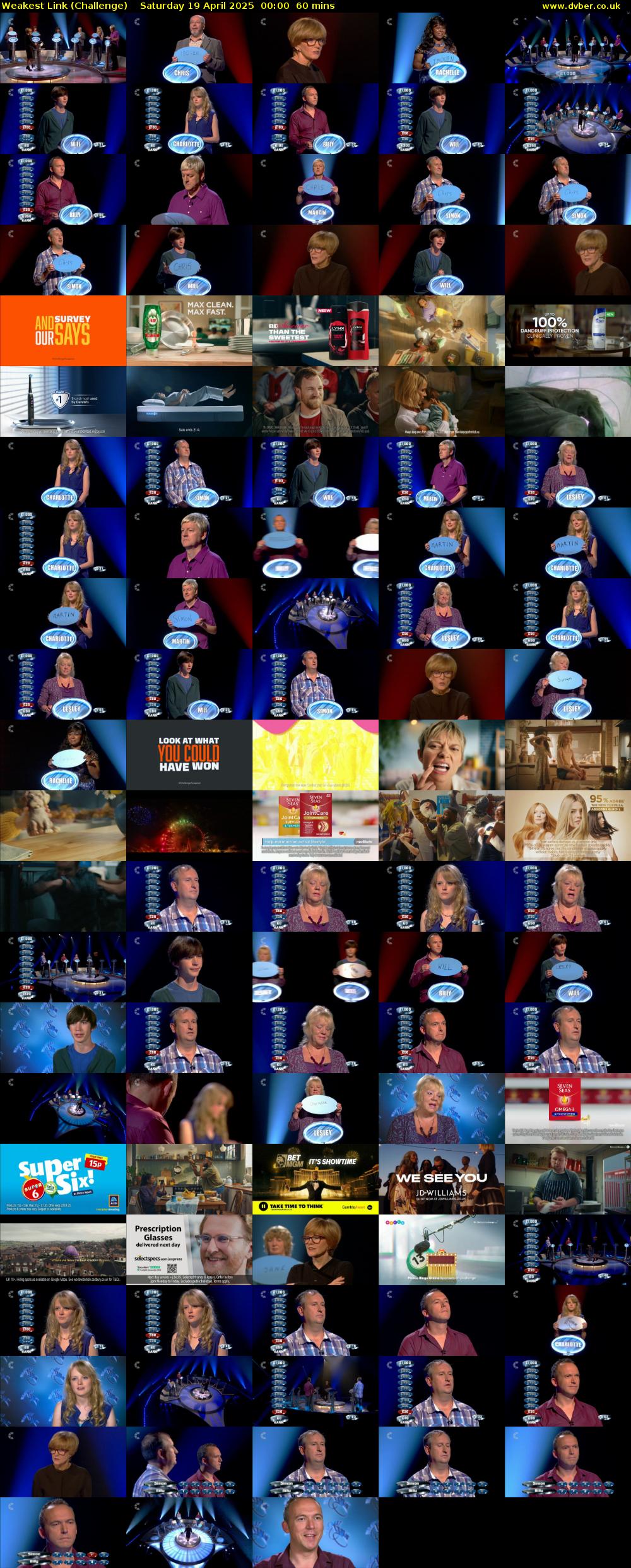 Weakest Link (Challenge) Saturday 19 April 2025 00:00 - 01:00