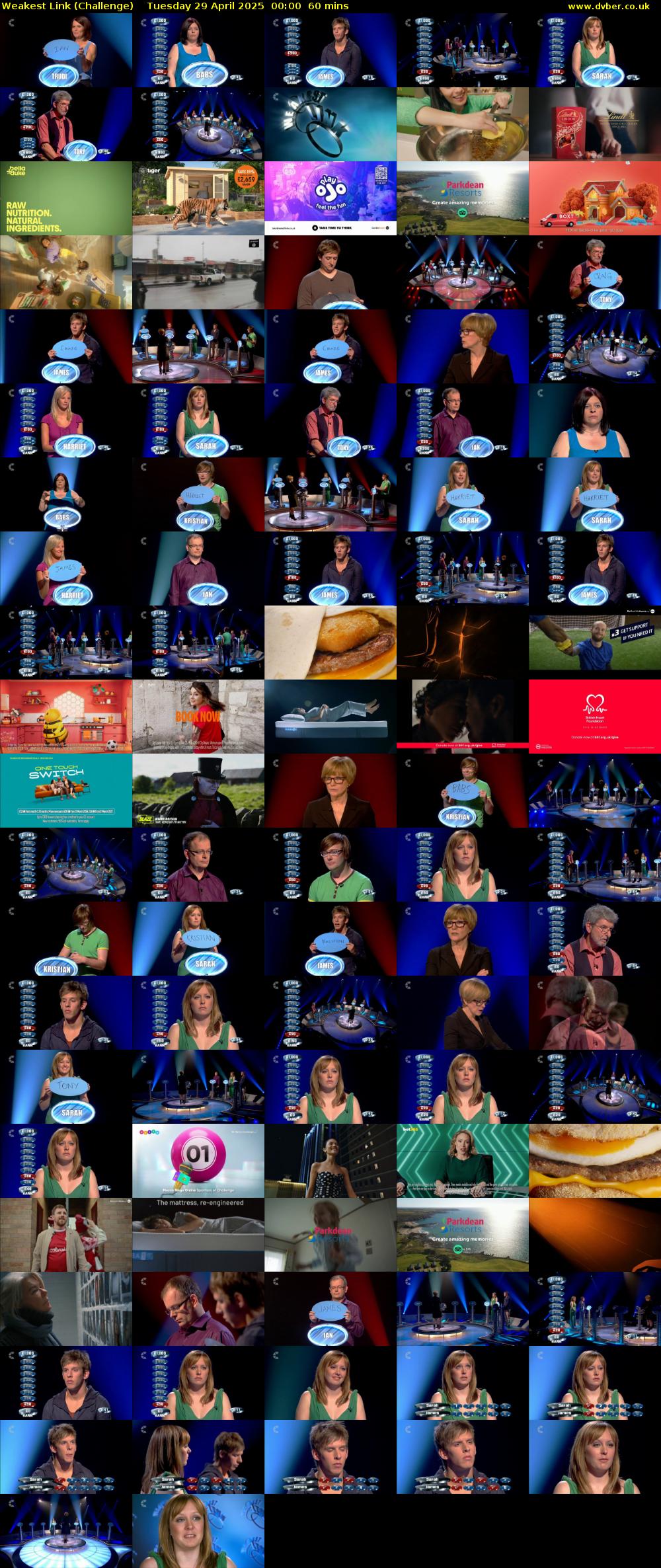 Weakest Link (Challenge) Tuesday 29 April 2025 00:00 - 01:00