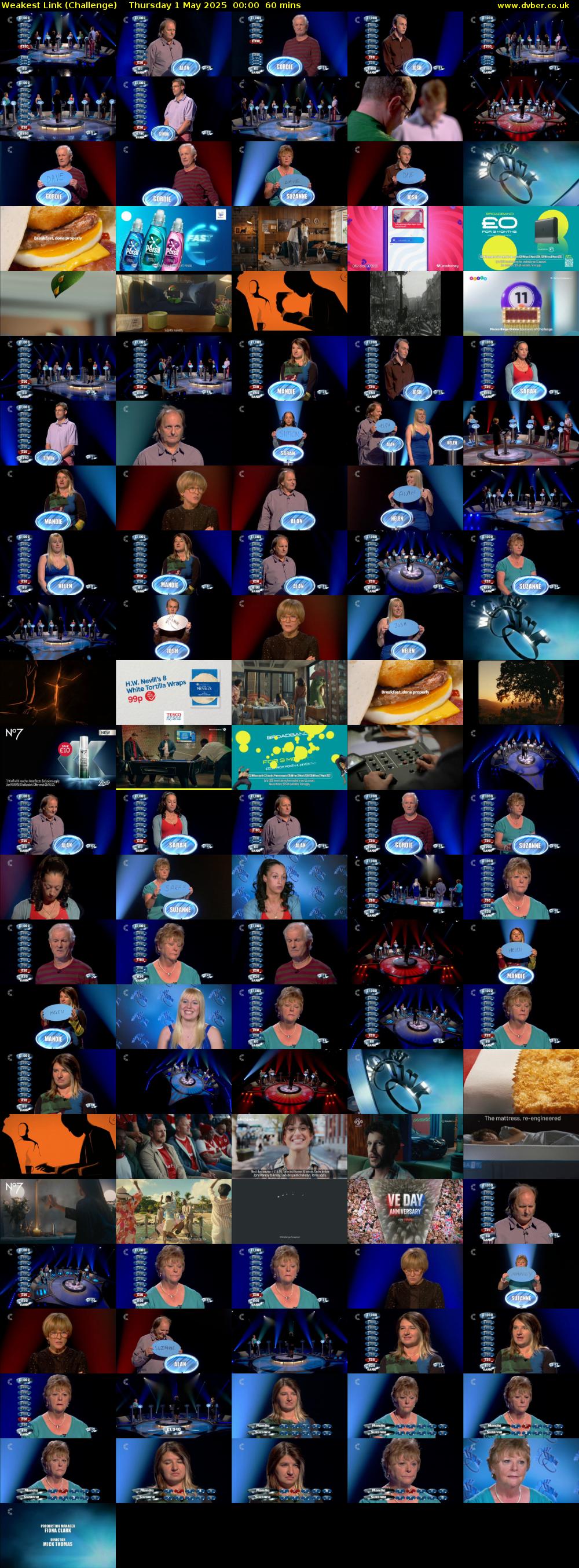 Weakest Link (Challenge) Thursday 1 May 2025 00:00 - 01:00