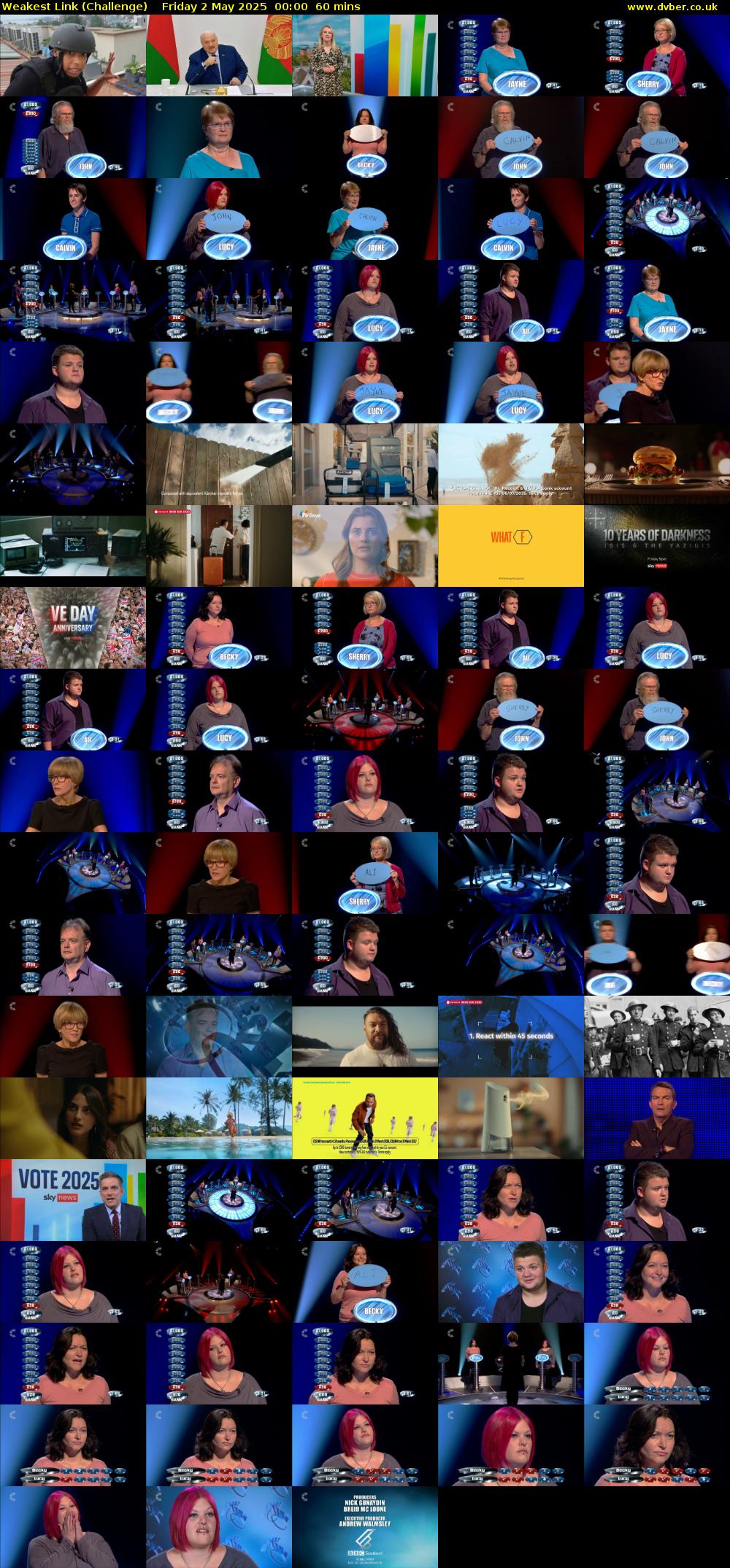 Weakest Link (Challenge) Friday 2 May 2025 00:00 - 01:00