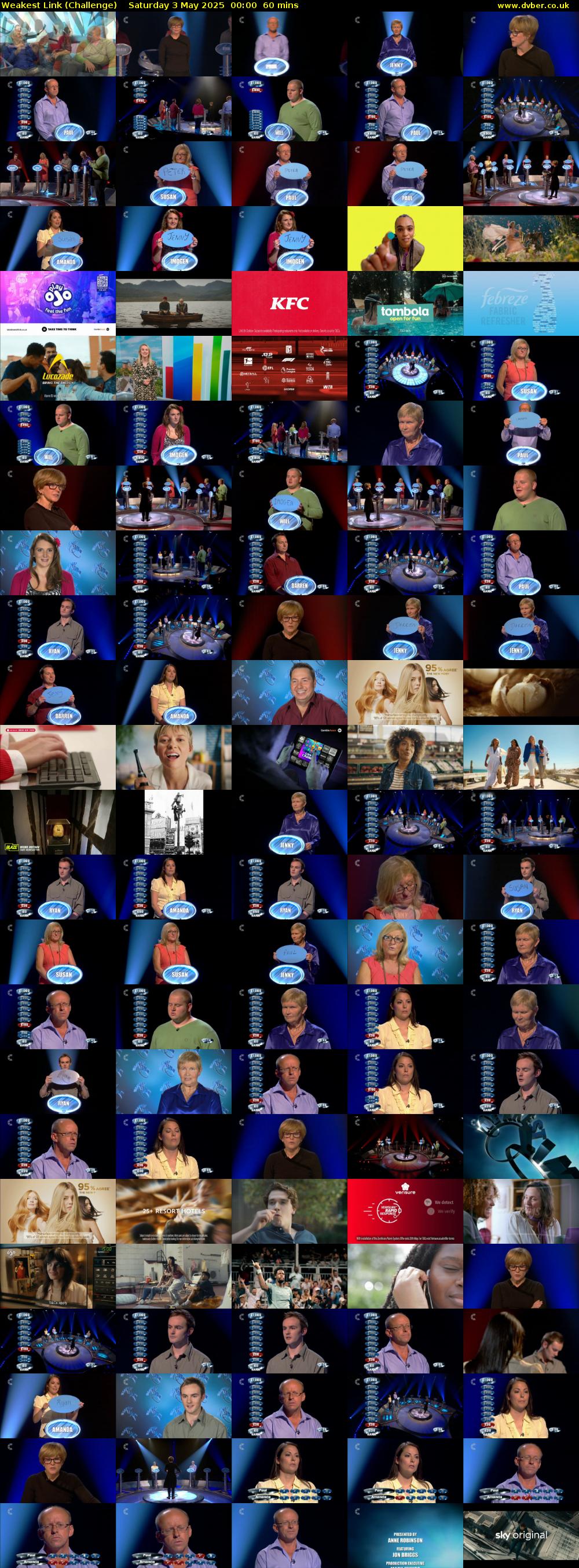 Weakest Link (Challenge) Saturday 3 May 2025 00:00 - 01:00