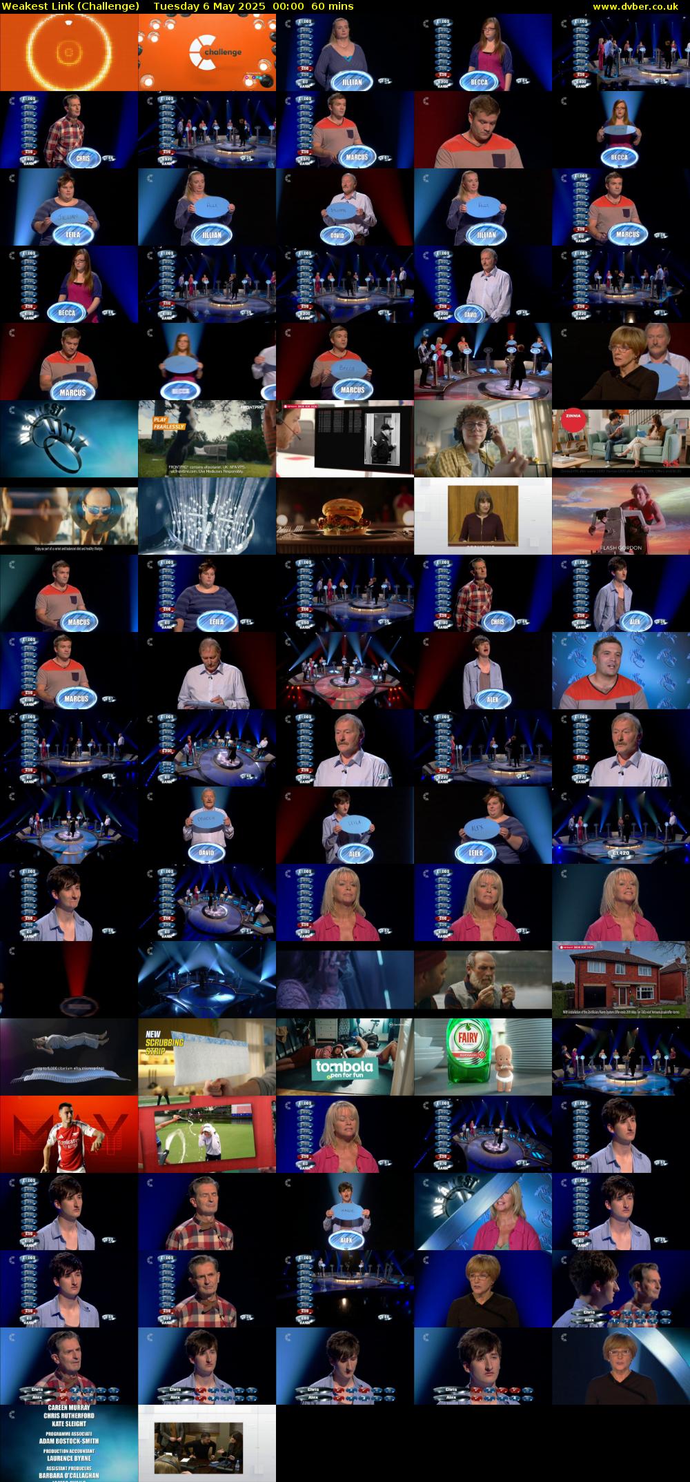 Weakest Link (Challenge) Tuesday 6 May 2025 00:00 - 01:00