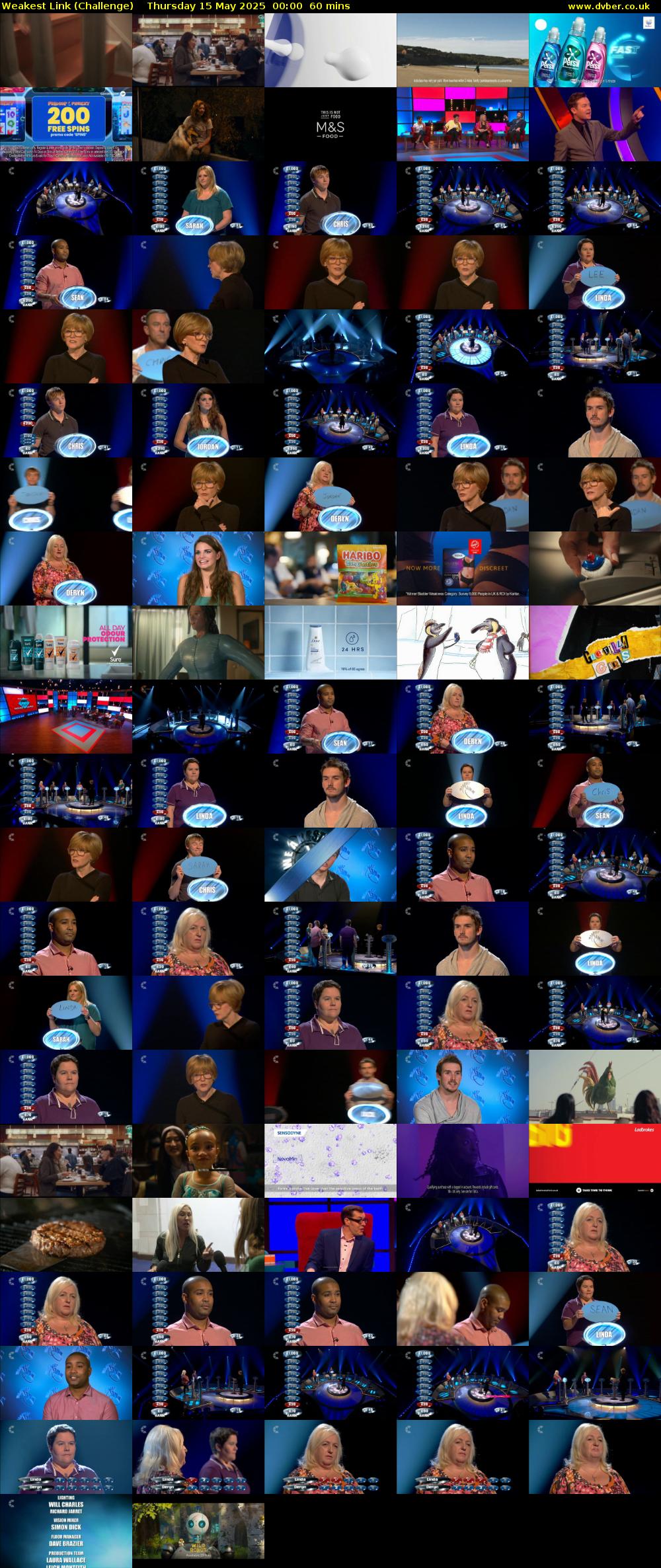 Weakest Link (Challenge) Thursday 15 May 2025 00:00 - 01:00