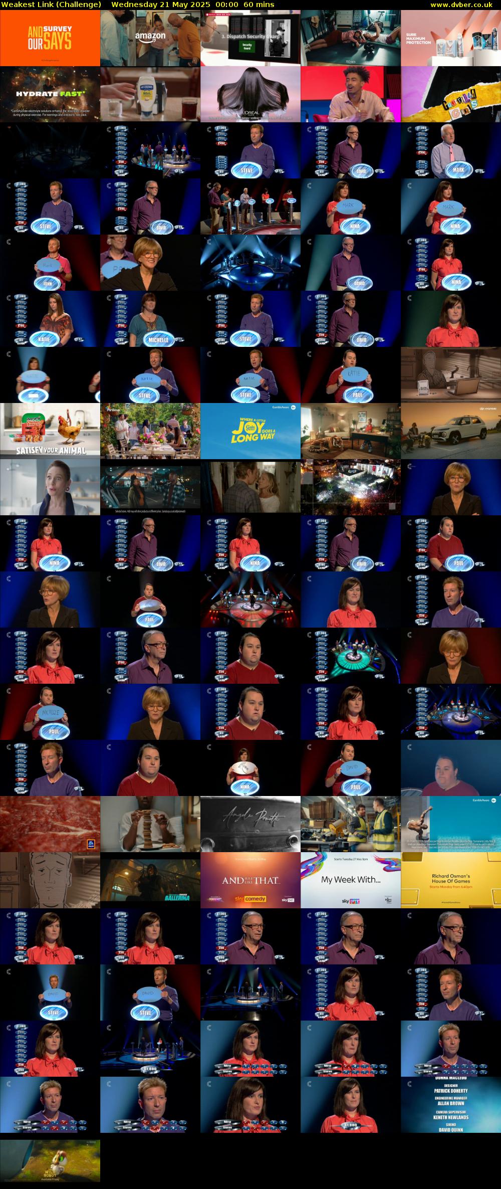 Weakest Link (Challenge) Wednesday 21 May 2025 00:00 - 01:00