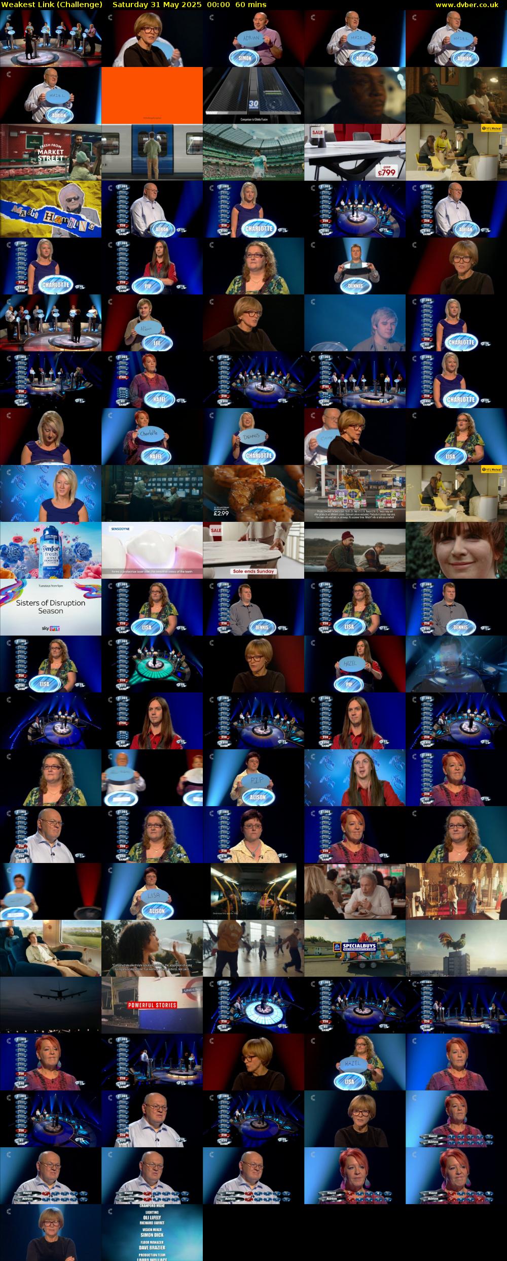 Weakest Link (Challenge) Saturday 31 May 2025 00:00 - 01:00