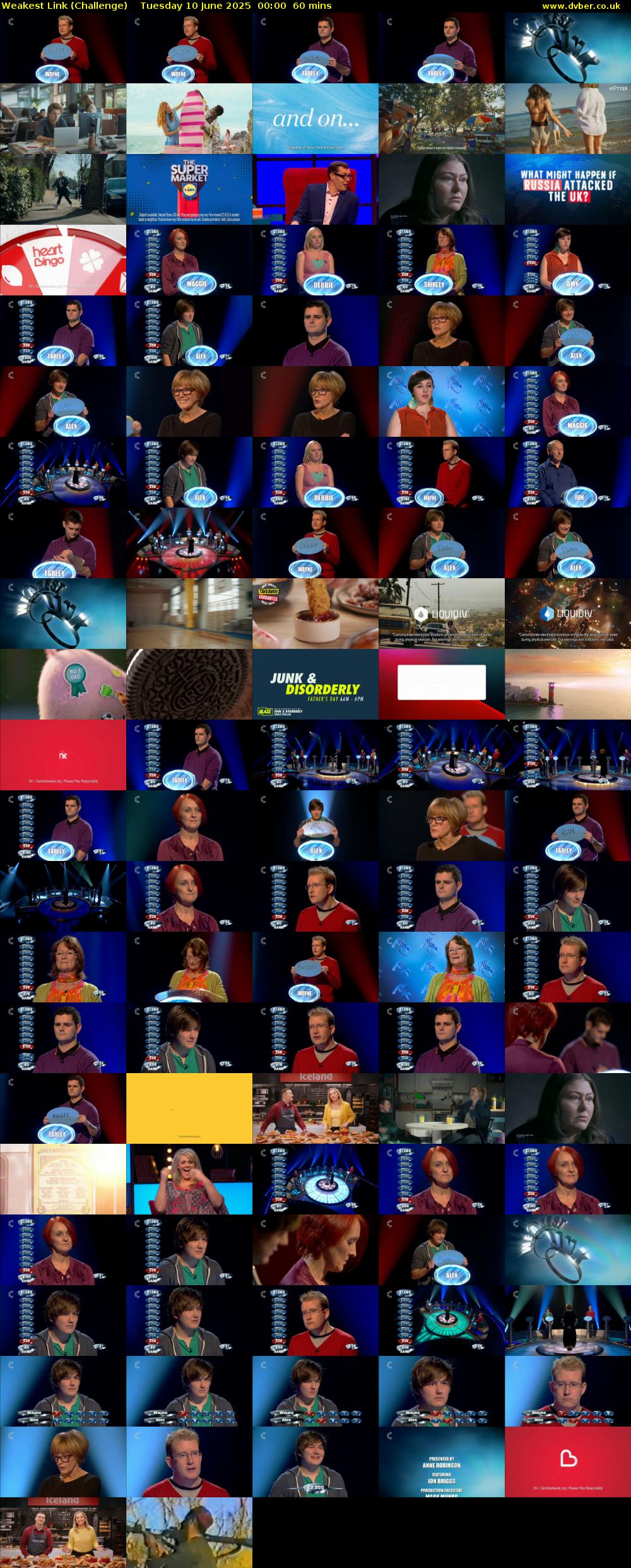 Weakest Link (Challenge) Tuesday 10 June 2025 00:00 - 01:00