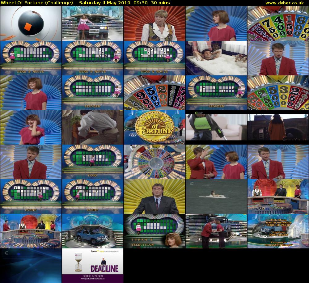 Wheel Of Fortune (Challenge) Saturday 4 May 2019 09:30 - 10:00