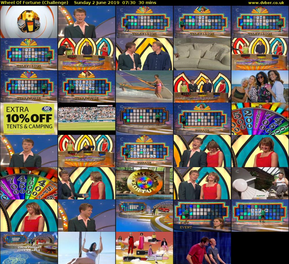 Wheel Of Fortune (Challenge) Sunday 2 June 2019 07:30 - 08:00