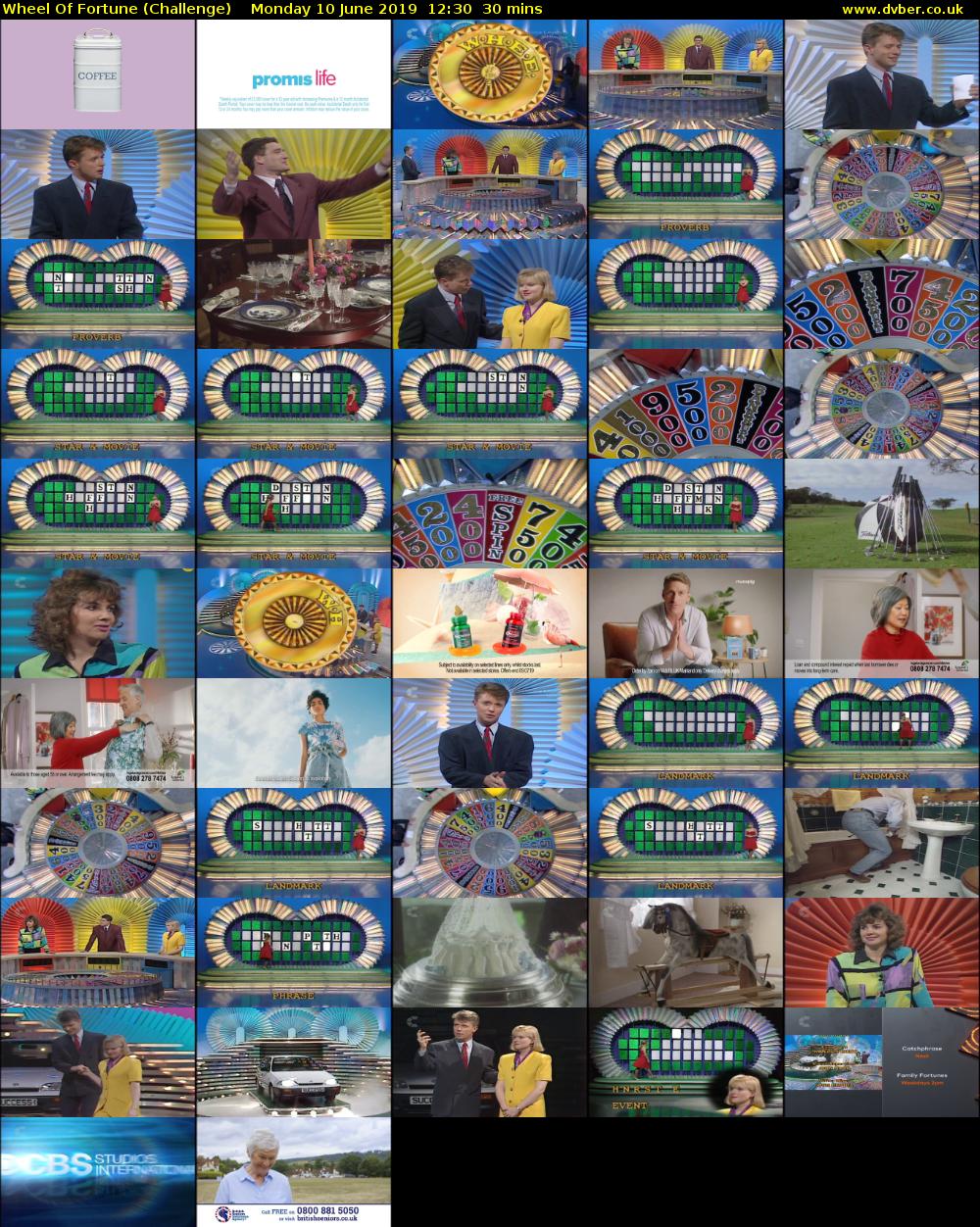 Wheel Of Fortune (Challenge) Monday 10 June 2019 12:30 - 13:00