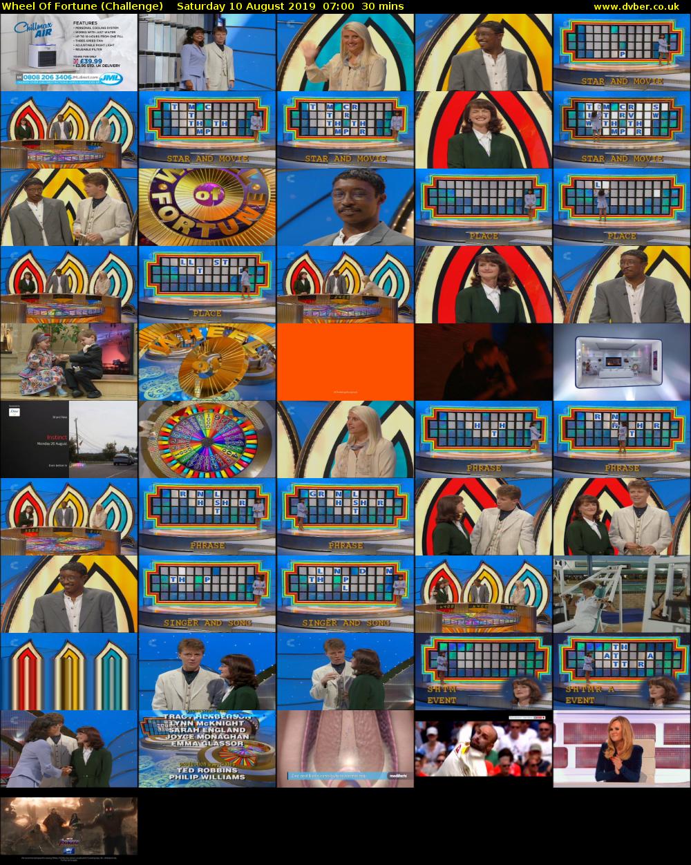 Wheel Of Fortune (Challenge) Saturday 10 August 2019 07:00 - 07:30