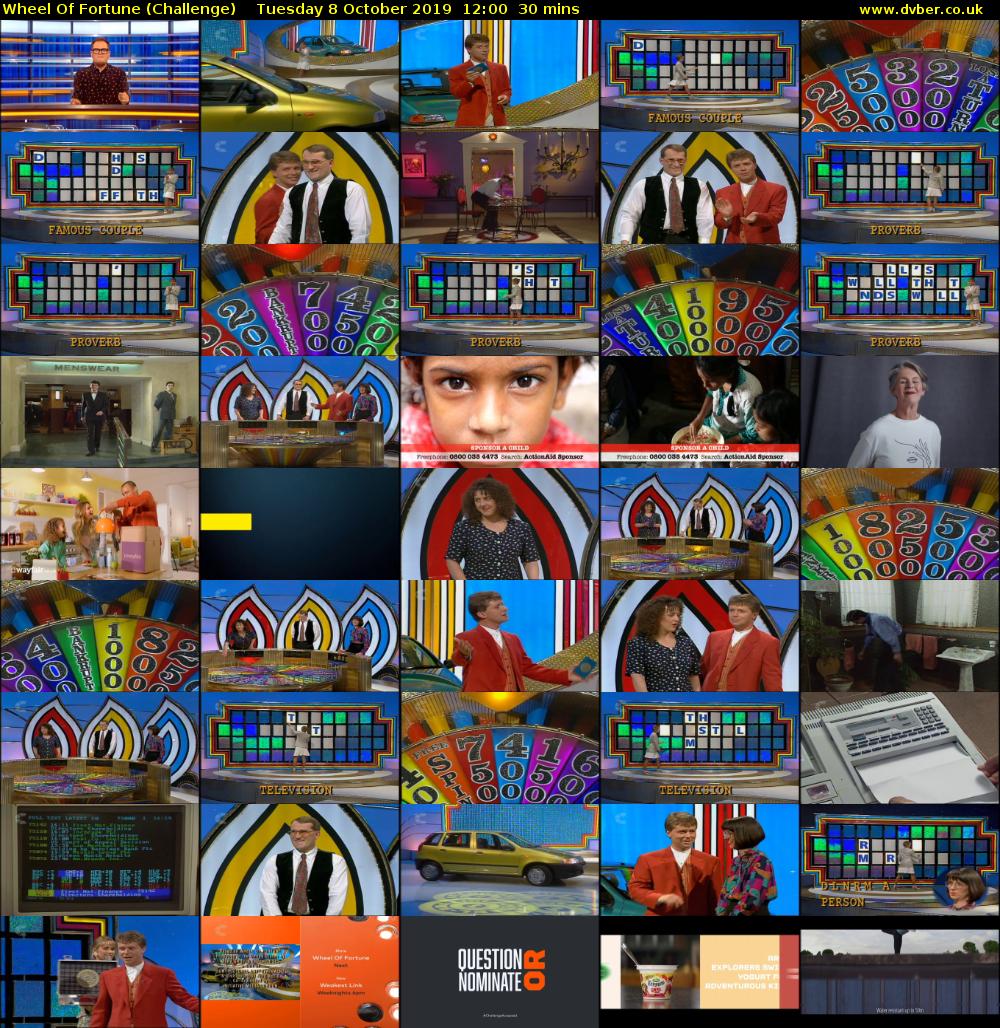 Wheel Of Fortune (Challenge) Tuesday 8 October 2019 12:00 - 12:30