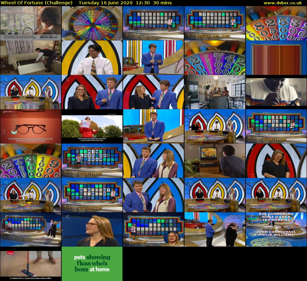 Wheel Of Fortune (Challenge) Tuesday 16 June 2020 12:30 - 13:00