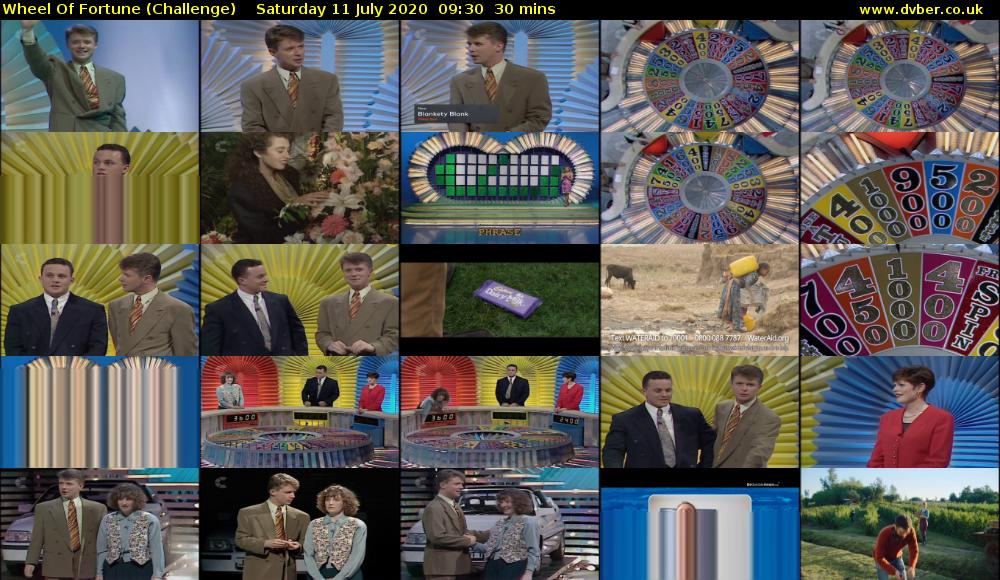 Wheel Of Fortune (Challenge) Saturday 11 July 2020 09:30 - 10:00