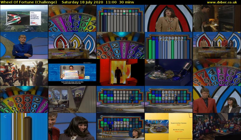 Wheel Of Fortune (Challenge) Saturday 18 July 2020 11:00 - 11:30