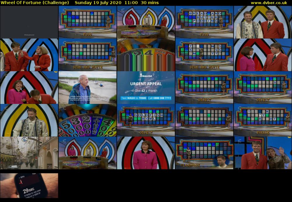 Wheel Of Fortune (Challenge) Sunday 19 July 2020 11:00 - 11:30