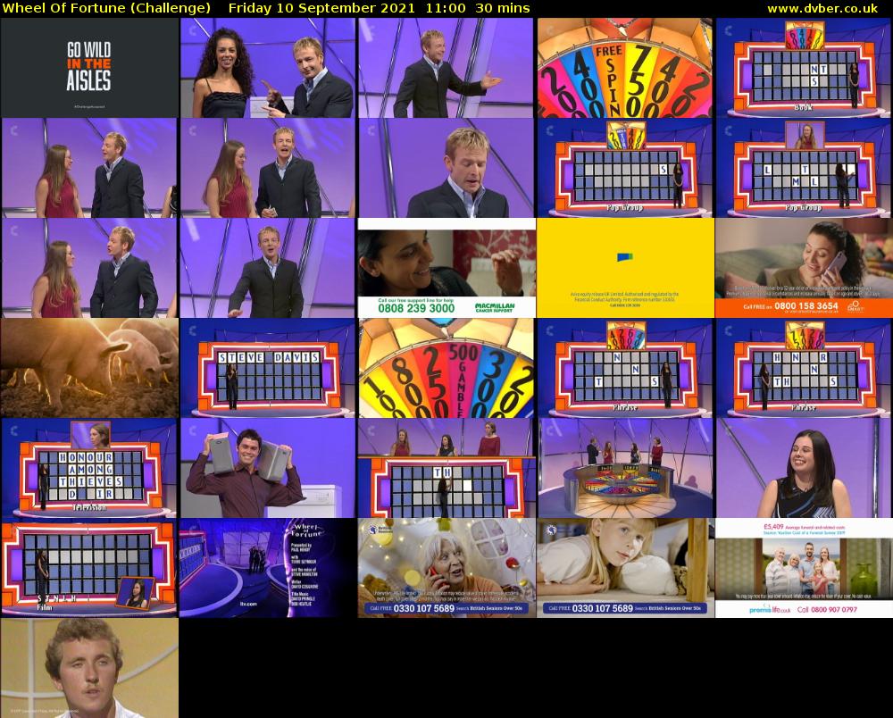 Wheel Of Fortune (Challenge) Friday 10 September 2021 12:00 - 12:30