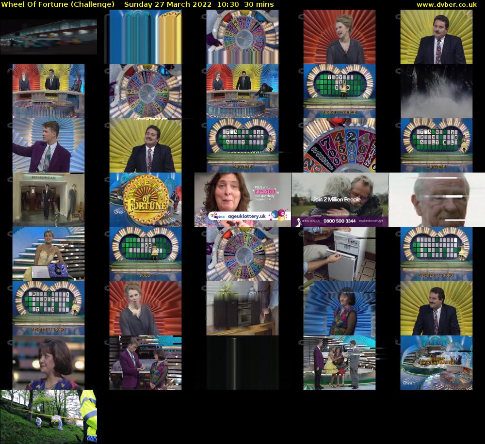 Wheel Of Fortune (Challenge) Sunday 27 March 2022 10:30 - 11:00