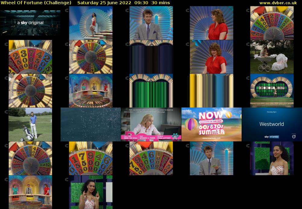 Wheel Of Fortune (Challenge) Saturday 25 June 2022 09:30 - 10:00