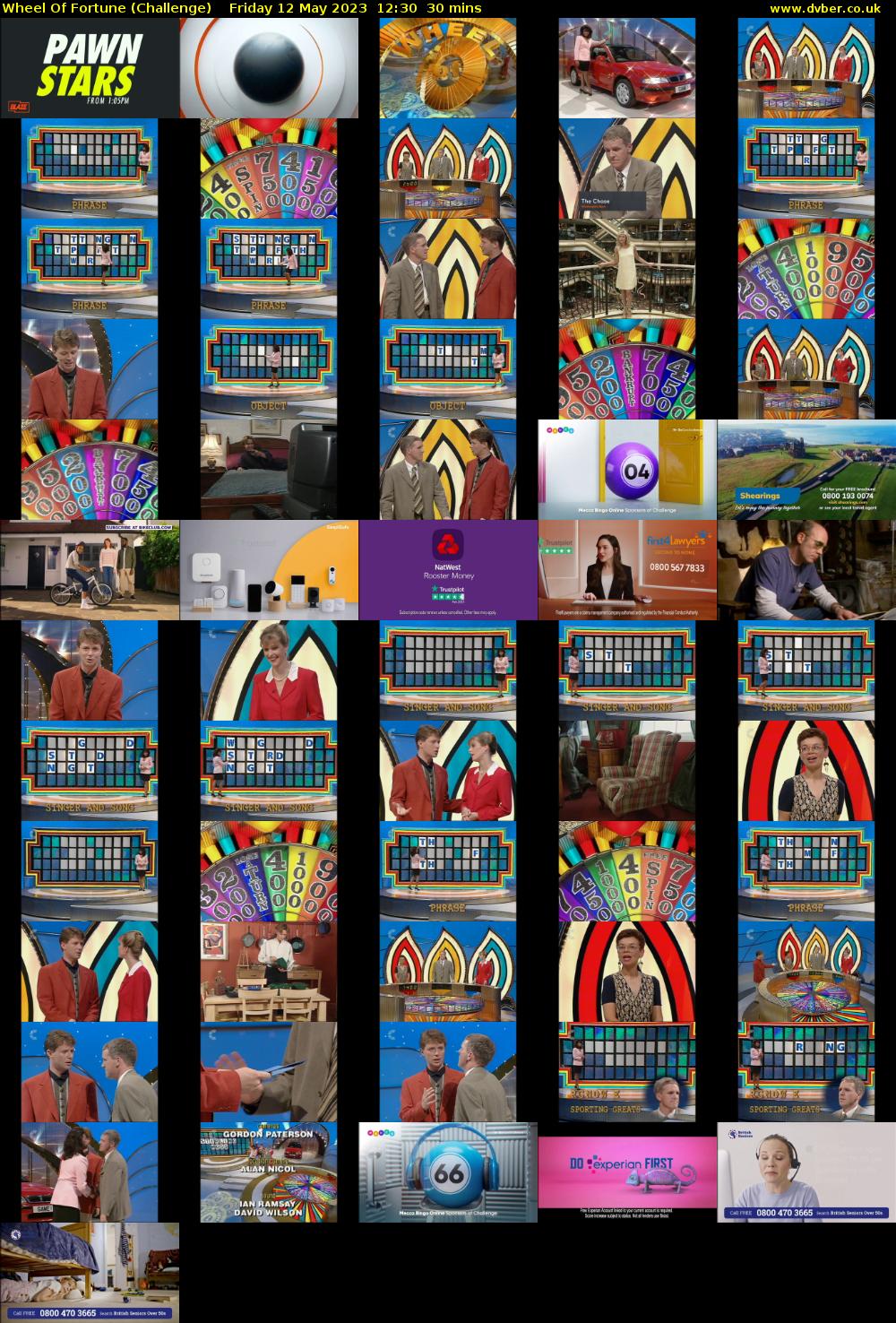 Wheel Of Fortune (Challenge) Friday 12 May 2023 12:30 - 13:00