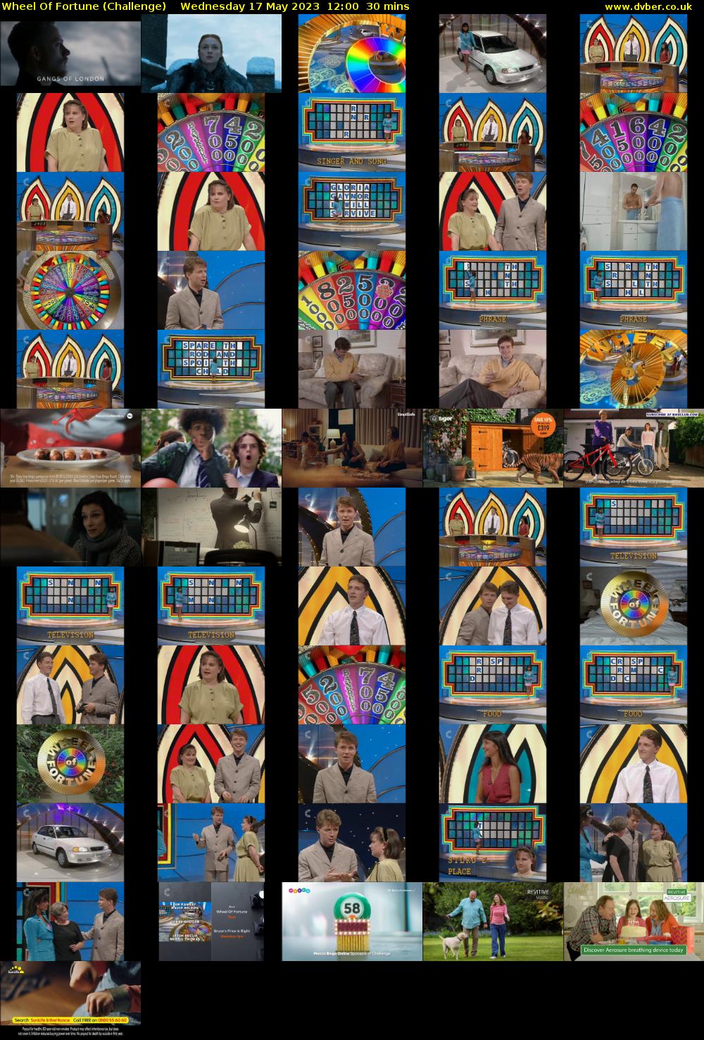 Wheel Of Fortune (Challenge) Wednesday 17 May 2023 12:00 - 12:30