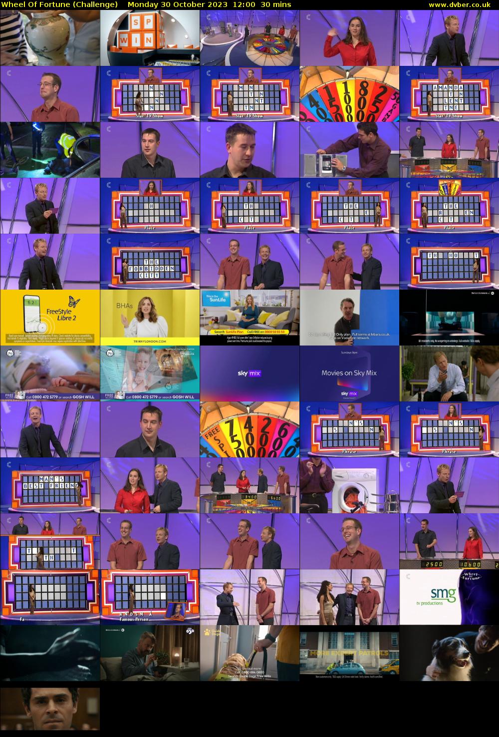 Wheel Of Fortune (Challenge) Monday 30 October 2023 12:00 - 12:30